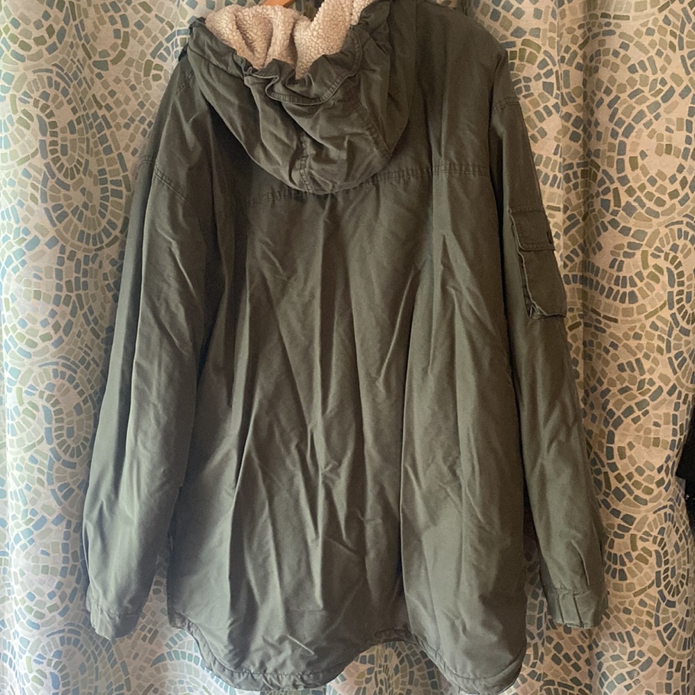 American Eagle Fleece Lined Pull-Over Jacket L - image 7